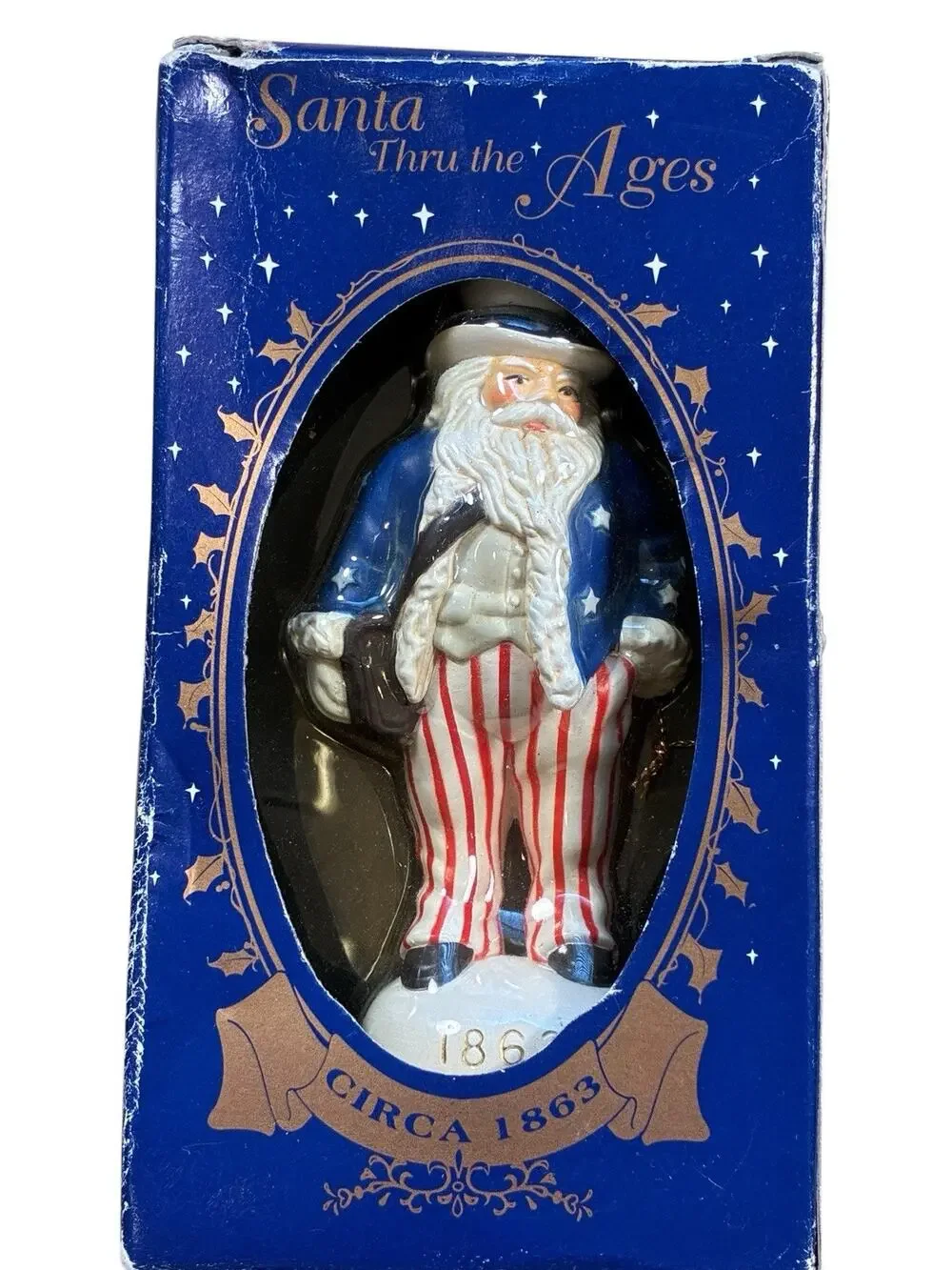 Uncle Sam Fireworks Patriotic July 4th Tree Xmas Ornament Santa Thru Ages 90s